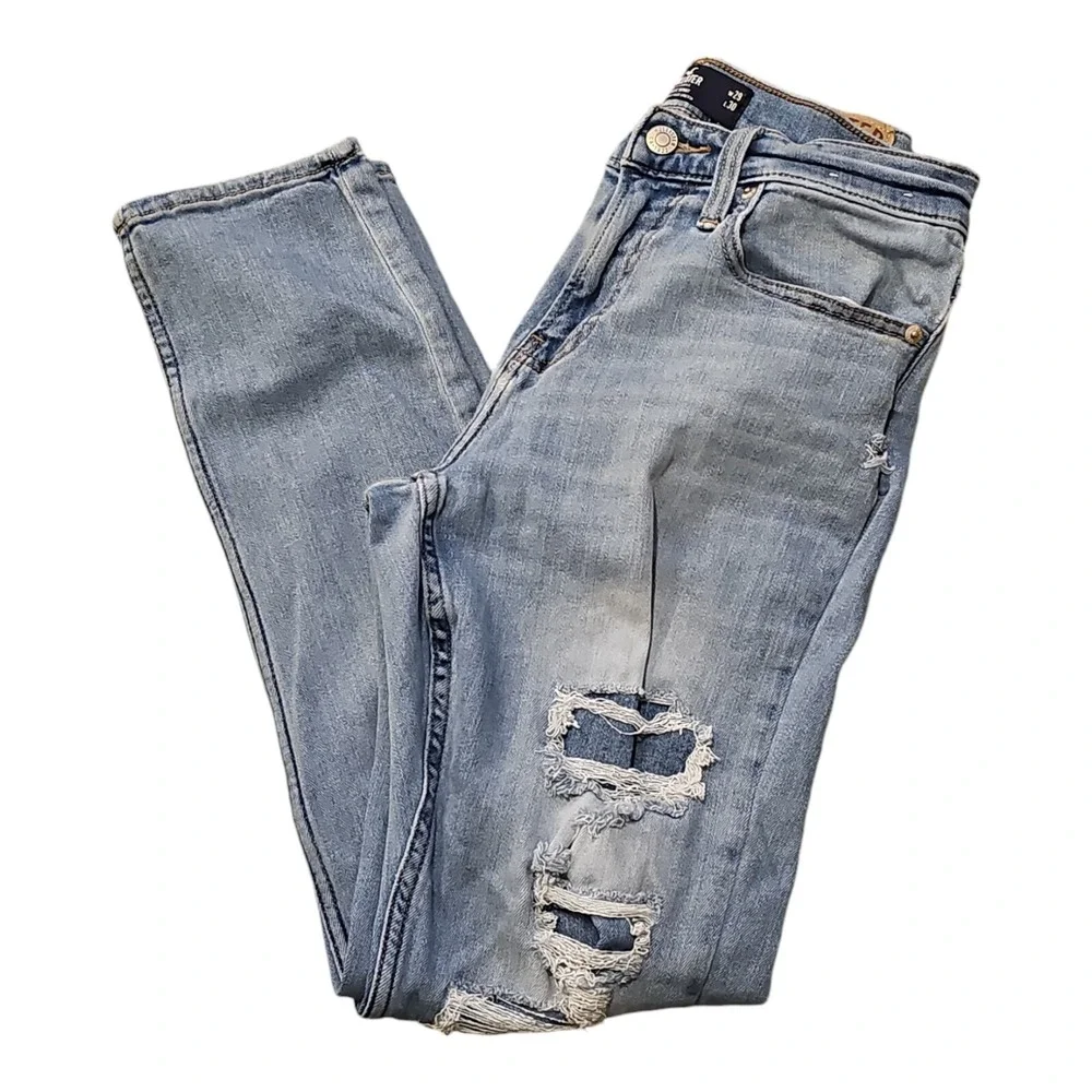 Hollister Regular Fit Mens Blue Athletic Skinny Jeans‎ Light Wash Size 29 X 30